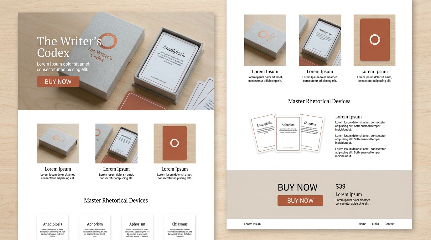 The Writing Codex open box with cards visible